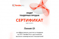 О вручении сертификата «Лидер тендерных продаж» 2025 в Уфе 